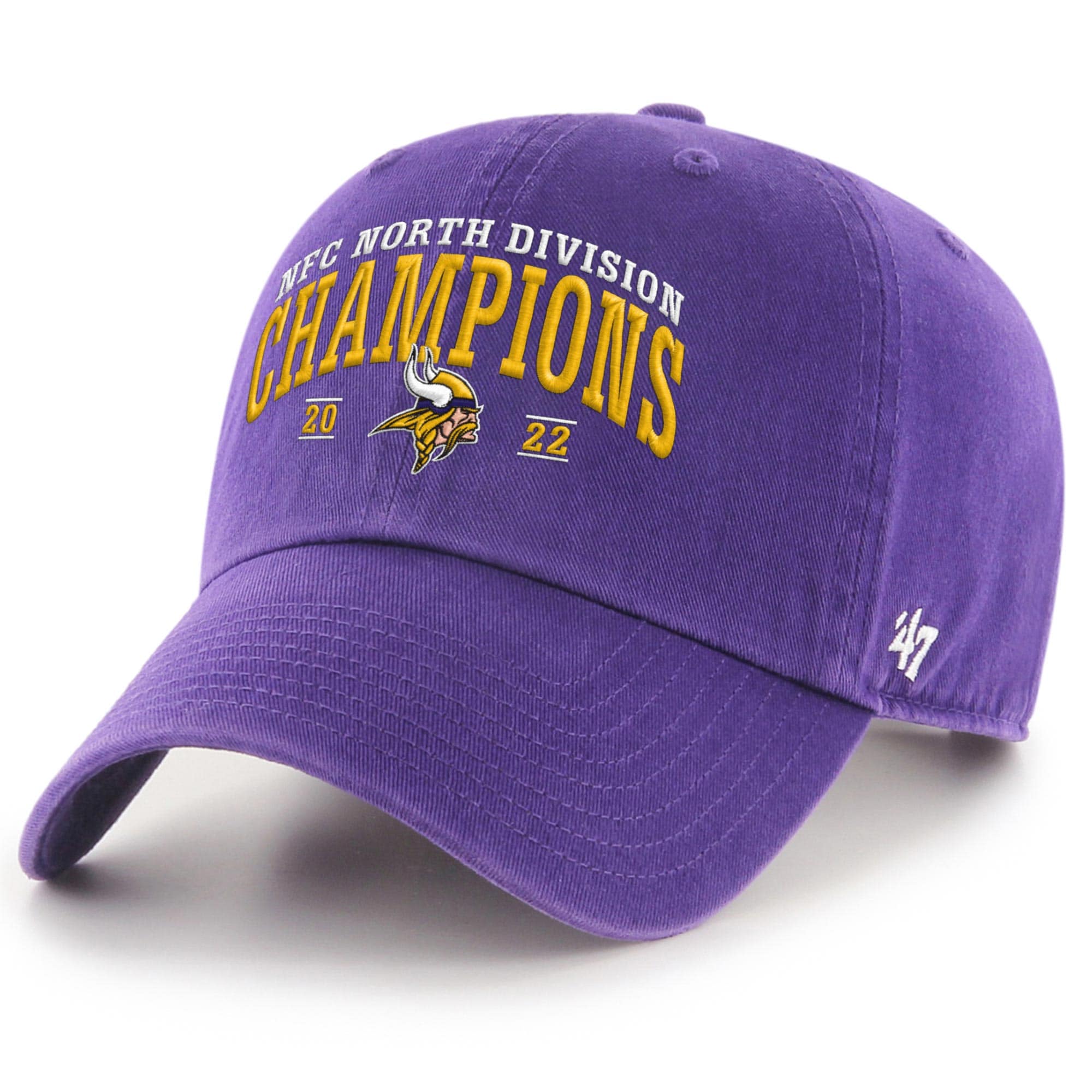 Minnesota Vikings 47 purple minnesota vikings 2022 nfc north division champions clean up adjustable hat Collection | Vikings Online Shop