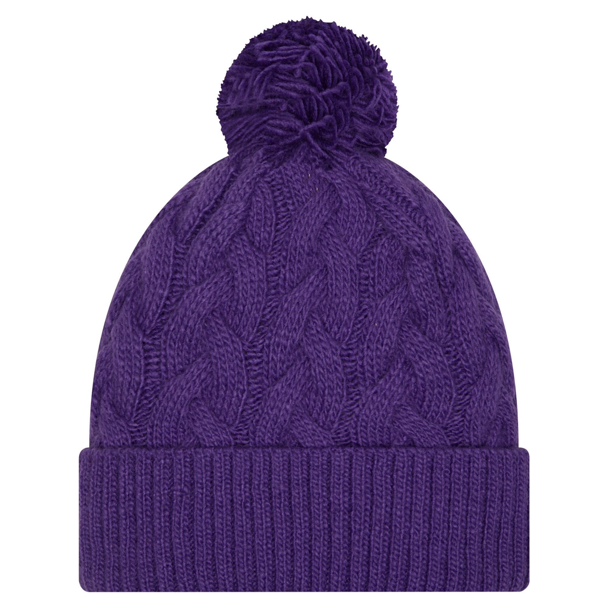 Minnesota Vikings girls youth new era purple minnesota vikings cabled cuffed knit hat with pom Collection | Vikings Online Shop