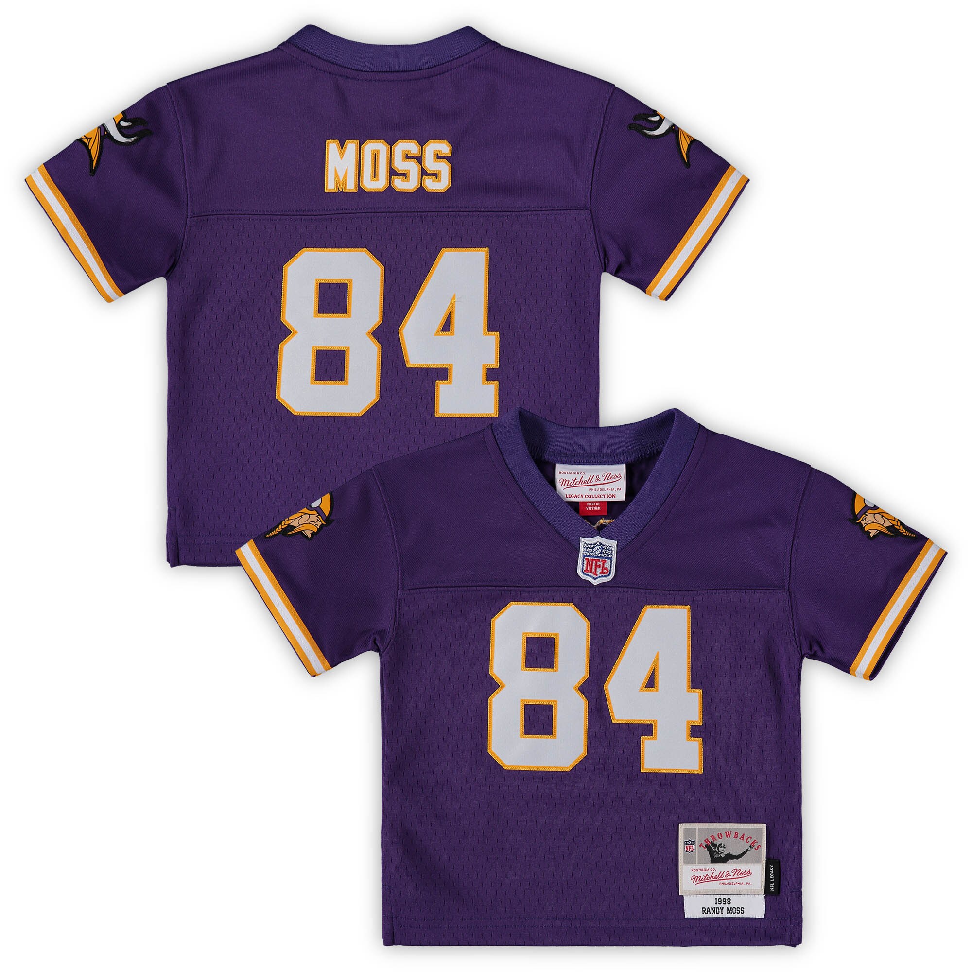 Minnesota Vikings infant mitchell  ness randy moss purple minnesota vikings 1998 retired legacy jersey Collection | Vikings Online Shop