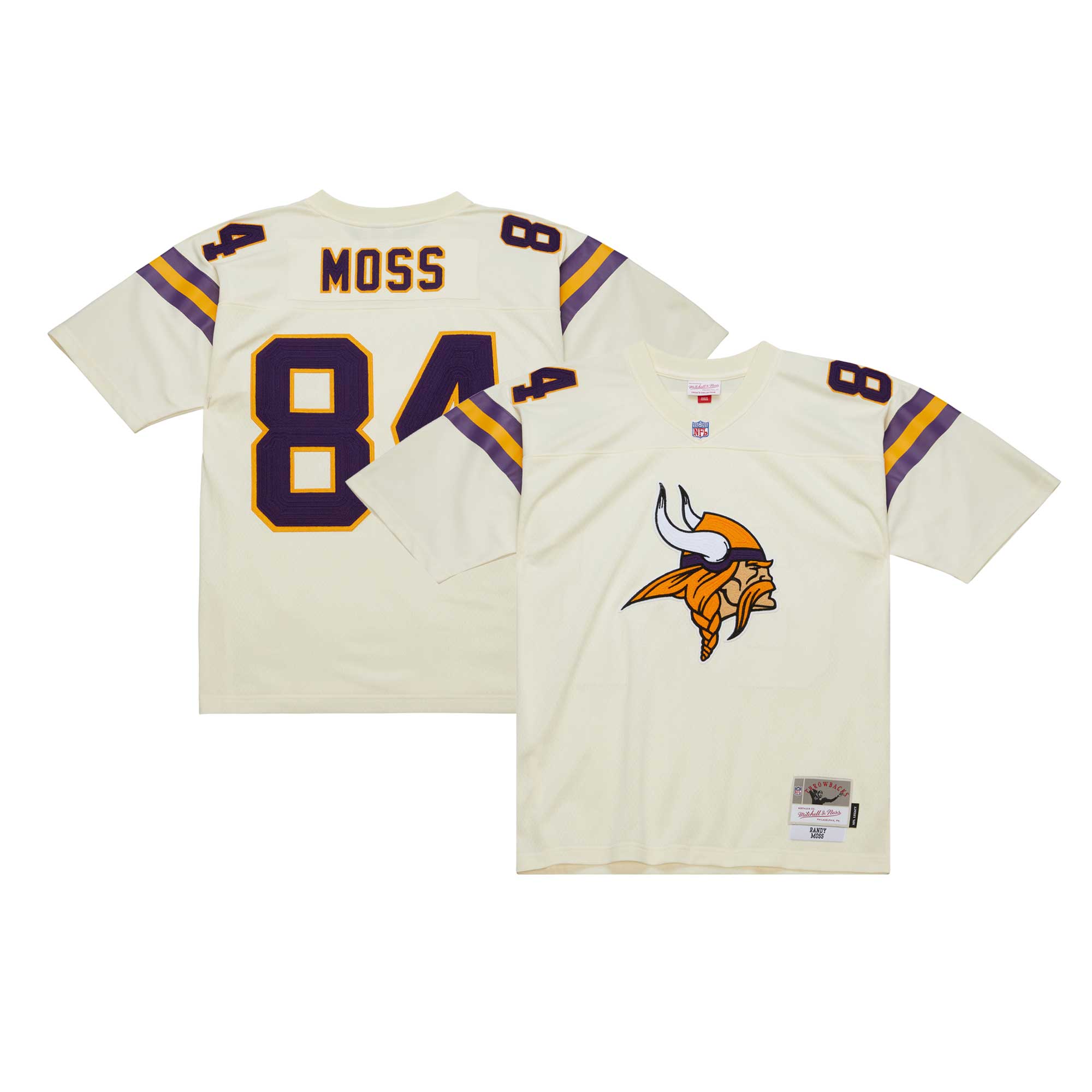 Minnesota Vikings mens mitchell  ness randy moss cream minnesota vikings chainstitch legacy jersey Collection | Vikings Online Shop