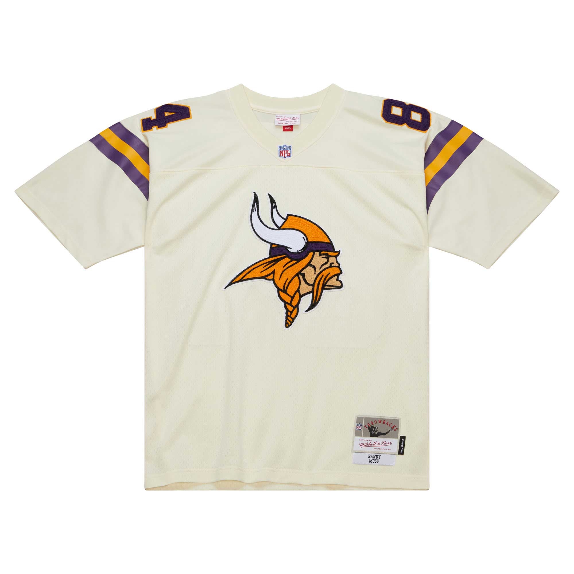 Minnesota Vikings mens mitchell  ness randy moss cream minnesota vikings chainstitch legacy jersey Collection | Vikings Online Shop