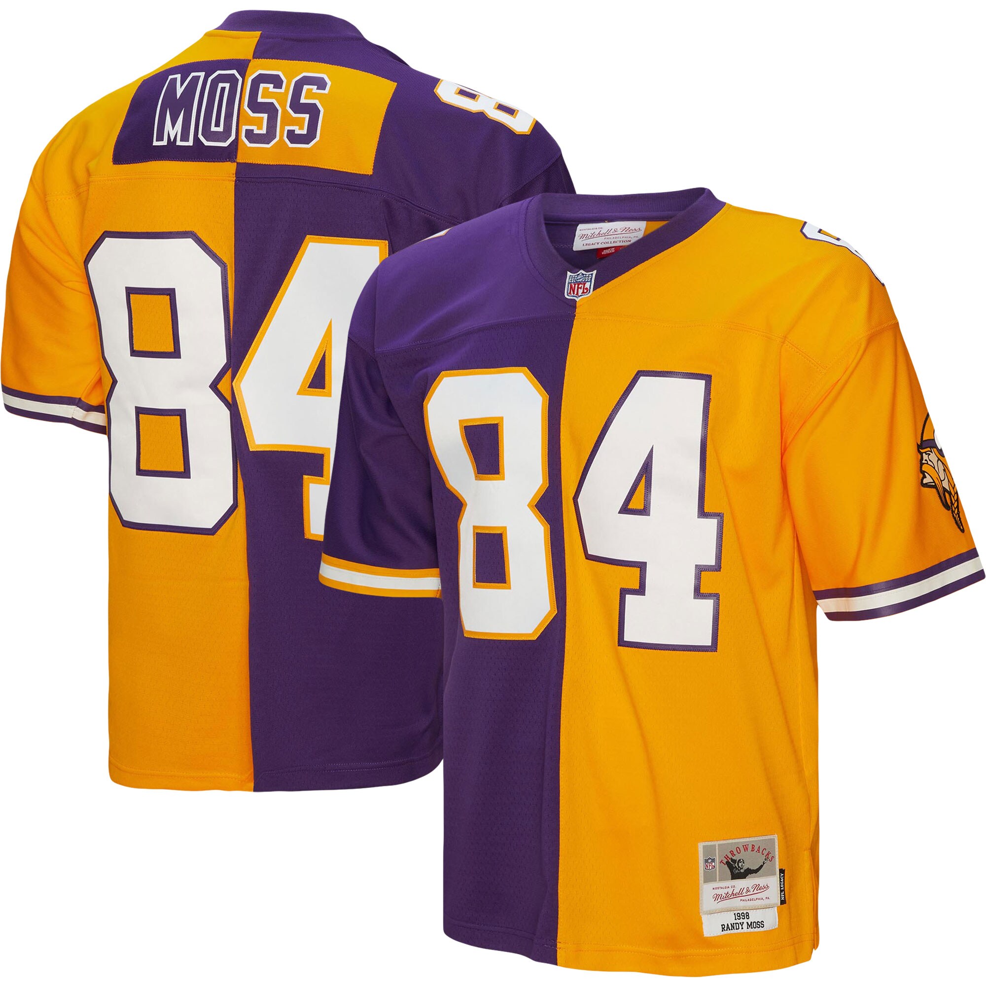Minnesota Vikings mens mitchell  ness randy moss purplegold minnesota vikings 1998 split legacy replica jersey Collection | Vikings Online Shop