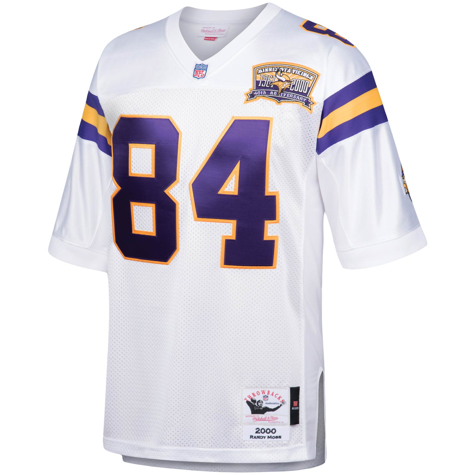 Minnesota Vikings mens mitchell  ness randy moss white minnesota vikings 2000 authentic throwback retired player jersey Collection | Vikings Online Shop