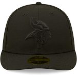 Minnesota Vikings mens new era black minnesota vikings black on black low profile 59fifty ii fitted hat Collection | Vikings Online Shop