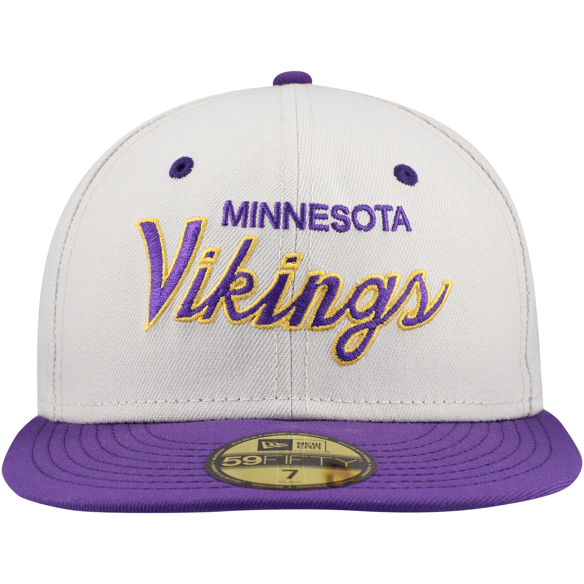 Minnesota Vikings mens new era creampurple minnesota vikings historic script 59fifty fitted hat Collection | Vikings Online Shop