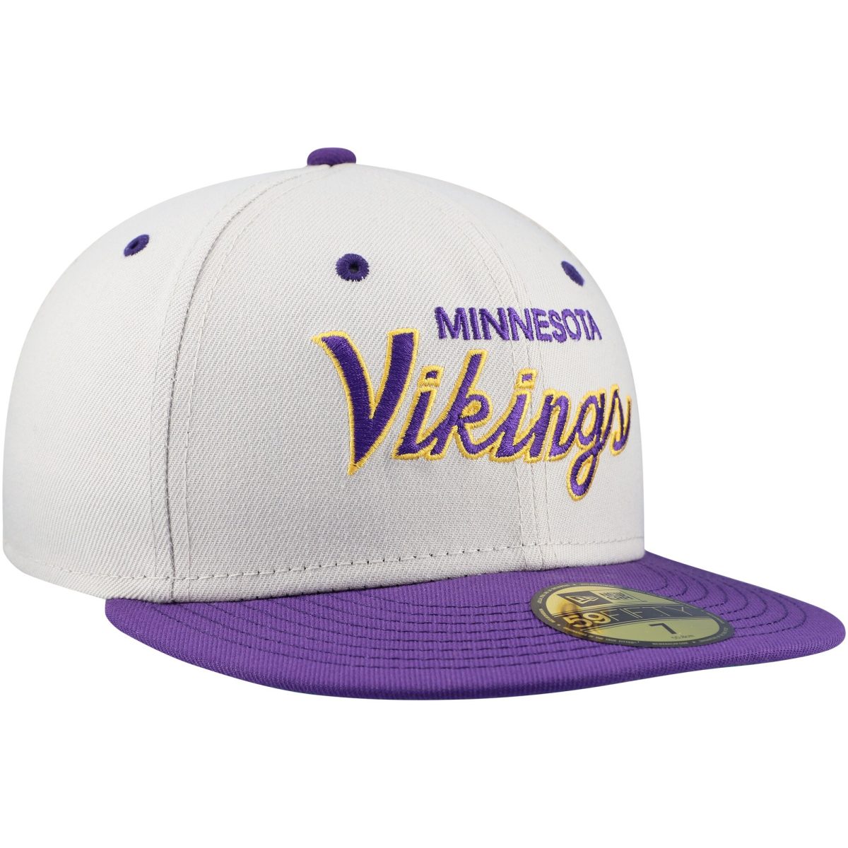 Minnesota Vikings mens new era creampurple minnesota vikings historic script 59fifty fitted hat Collection | Vikings Online Shop