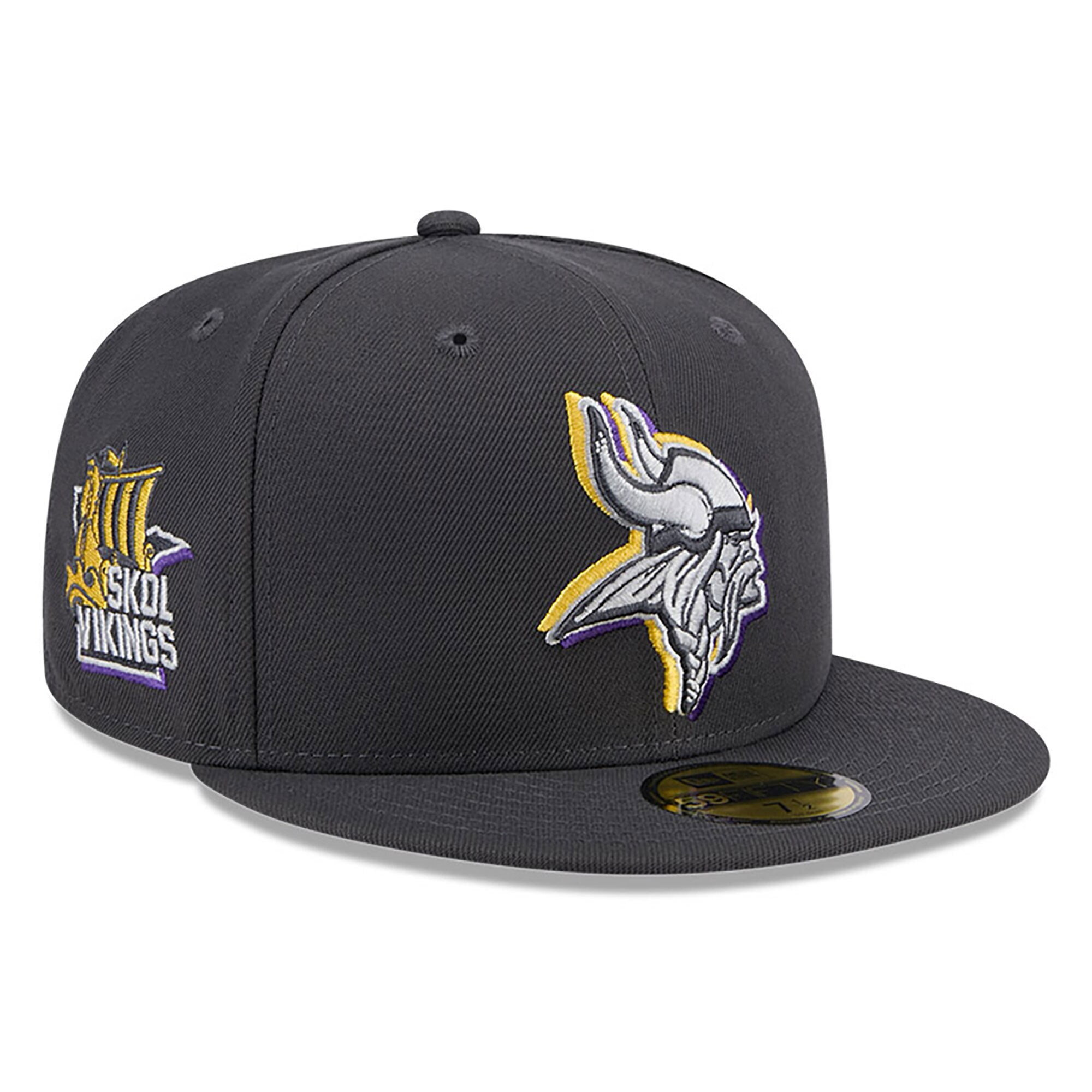Minnesota Vikings mens new era graphite minnesota vikings official 2024 nfl draft on stage 59fifty fitted hat Collection | Vikings Online Shop