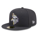 Minnesota Vikings mens new era graphite minnesota vikings official 2024 nfl draft on stage 59fifty fitted hat Collection | Vikings Online Shop