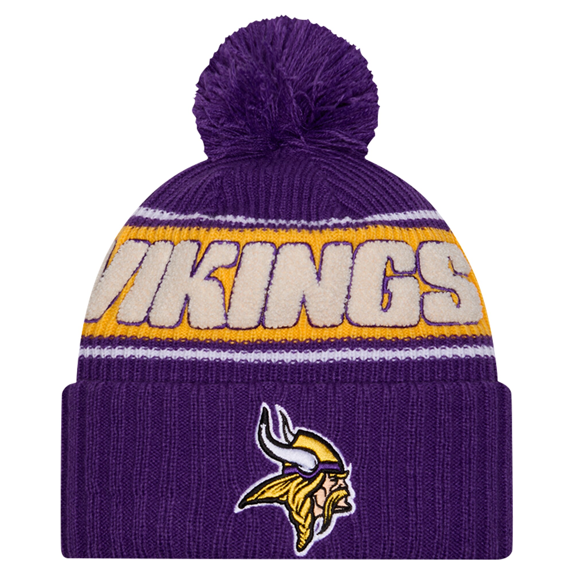 Minnesota Vikings mens new era purple minnesota vikings 2024 sideline cuffed knit hat with pom Collection | Vikings Online Shop