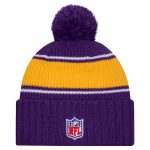 Minnesota Vikings mens new era purple minnesota vikings 2024 sideline cuffed knit hat with pom Collection | Vikings Online Shop
