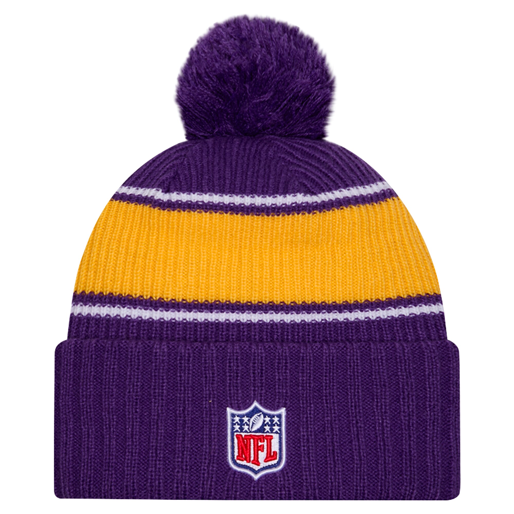 Minnesota Vikings mens new era purple minnesota vikings 2024 sideline cuffed knit hat with pom Collection | Vikings Online Shop