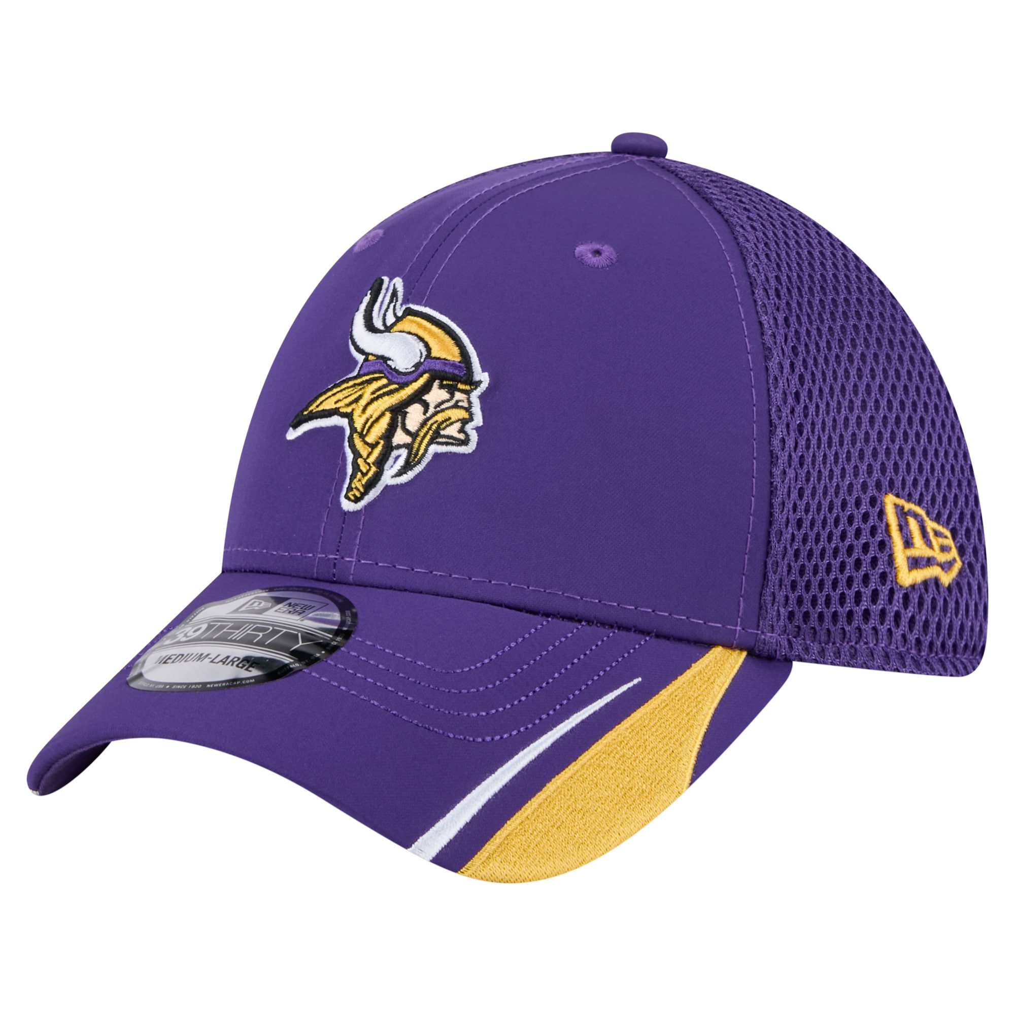 Minnesota Vikings mens new era purple minnesota vikings game day linear 39thirty flex hat Collection | Vikings Online Shop