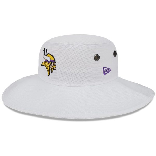 Minnesota Vikings mens new era white minnesota vikings 2023 nfl training camp panama bucket hat Collection | Vikings Online Shop
