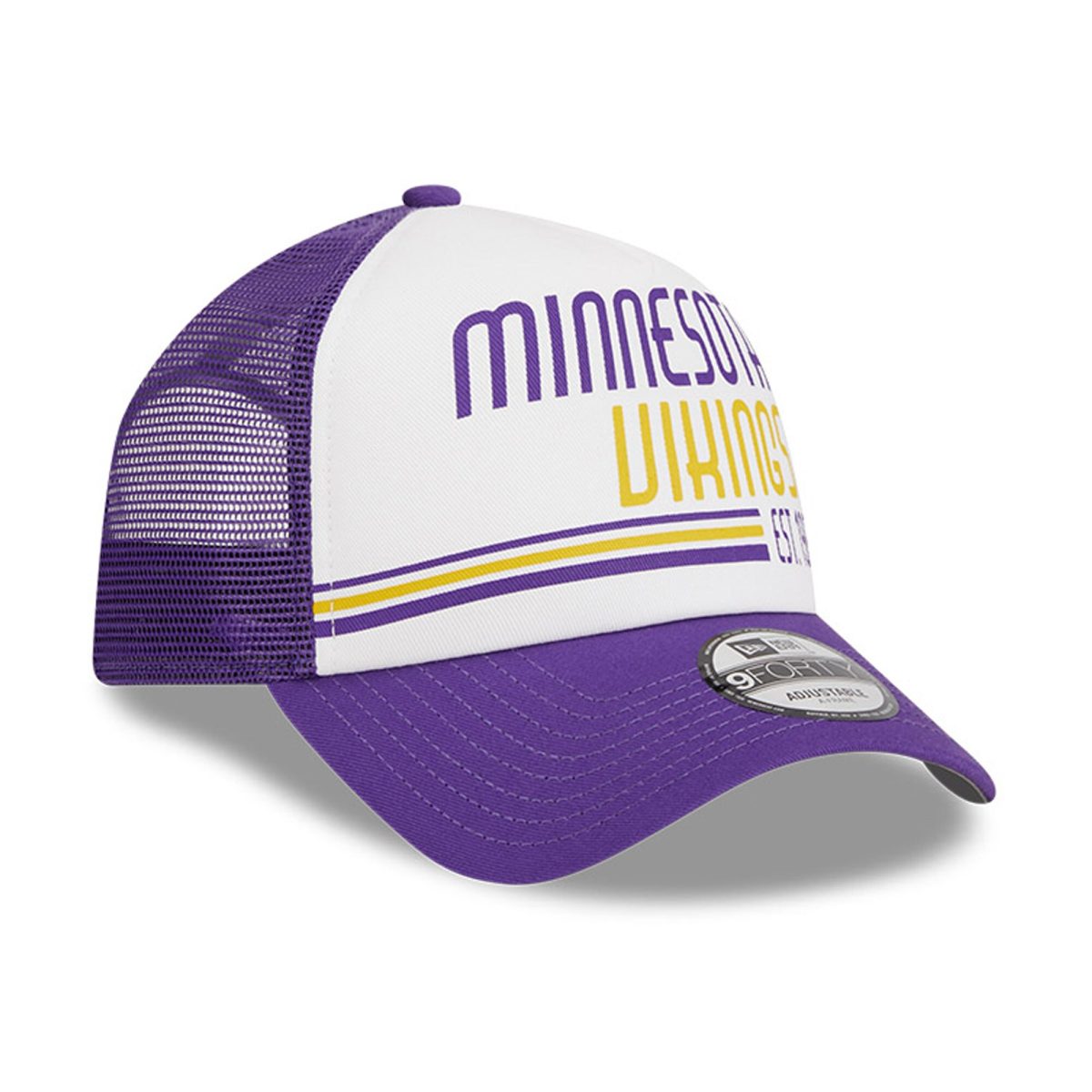 Minnesota Vikings mens new era whitepurple minnesota vikings stacked a-frame trucker 9forty adjustable hat Collection | Vikings Online Shop