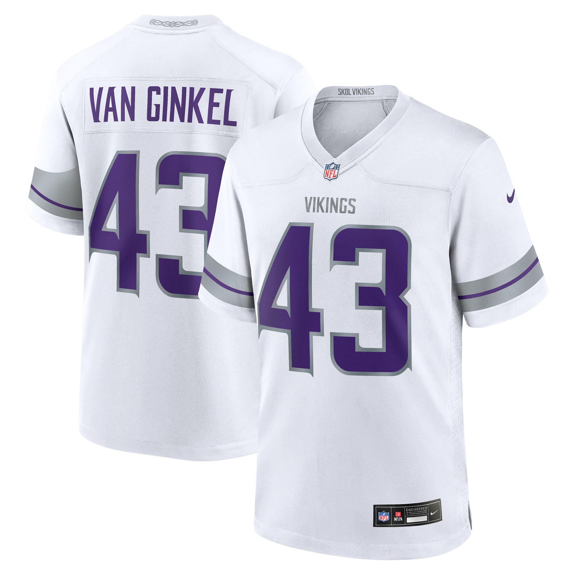 Minnesota Vikings mens nike andrew van ginkel white minnesota vikings alternate game jersey Collection | Vikings Online Shop