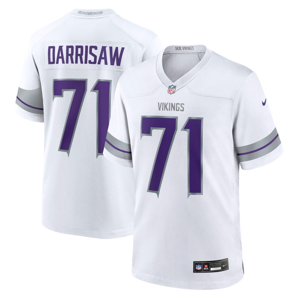 Minnesota Vikings mens nike christian darrisaw white minnesota vikings alternate game jersey Collection | Vikings Online Shop