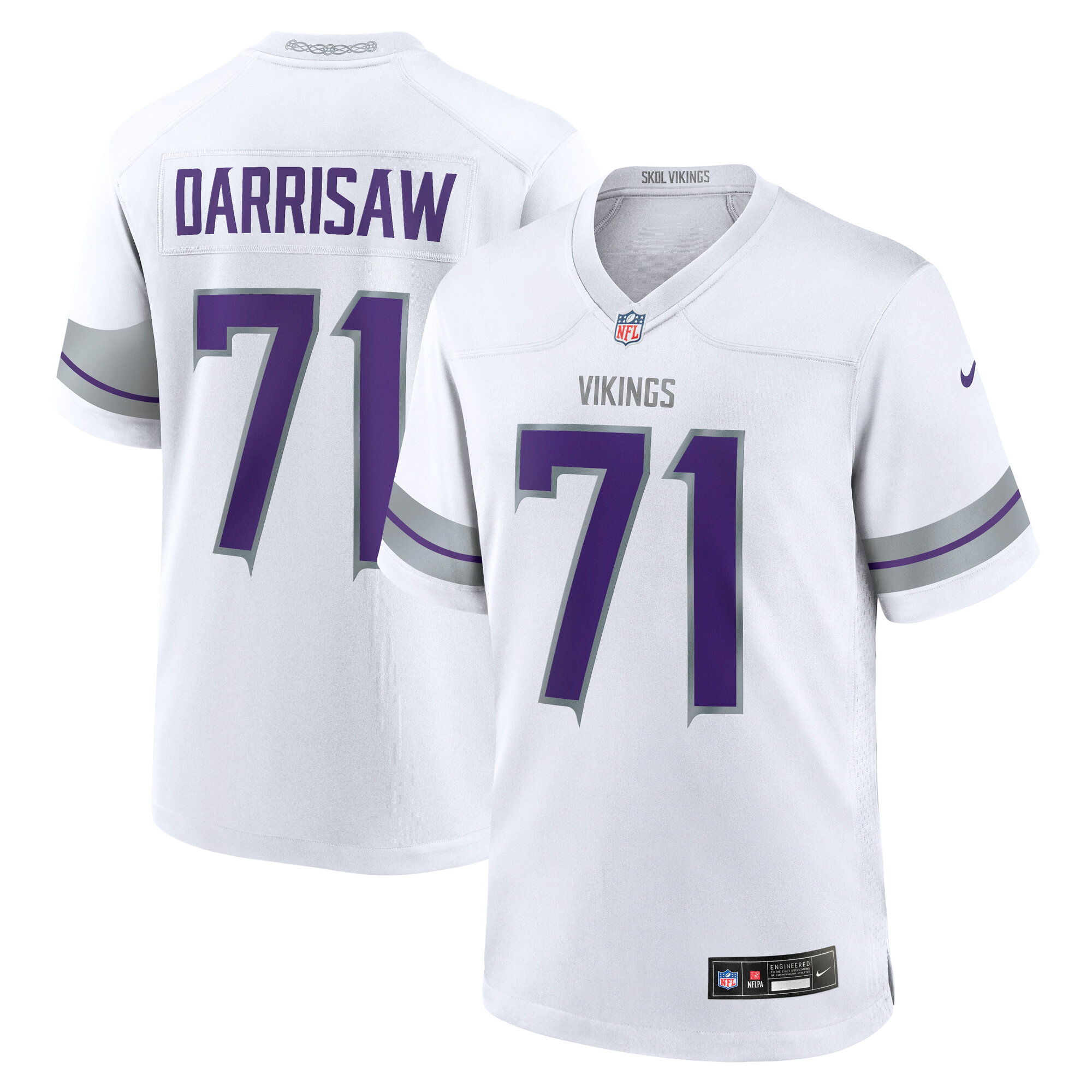 Minnesota Vikings mens nike christian darrisaw white minnesota vikings alternate game jersey Collection | Vikings Online Shop