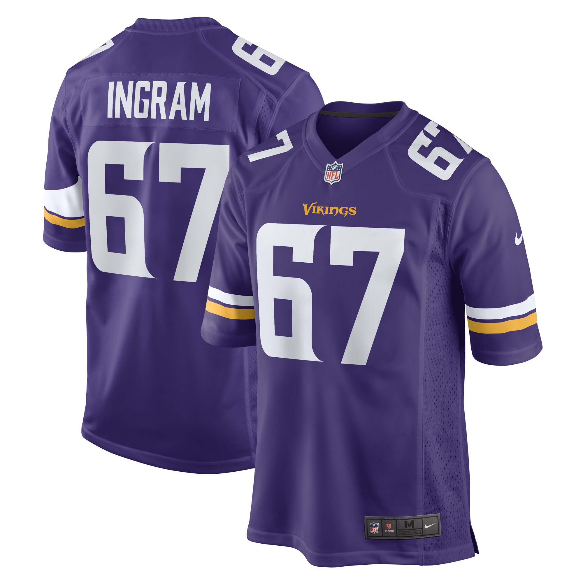 Minnesota Vikings mens nike ed ingram purple minnesota vikings game player jersey Collection | Vikings Online Shop