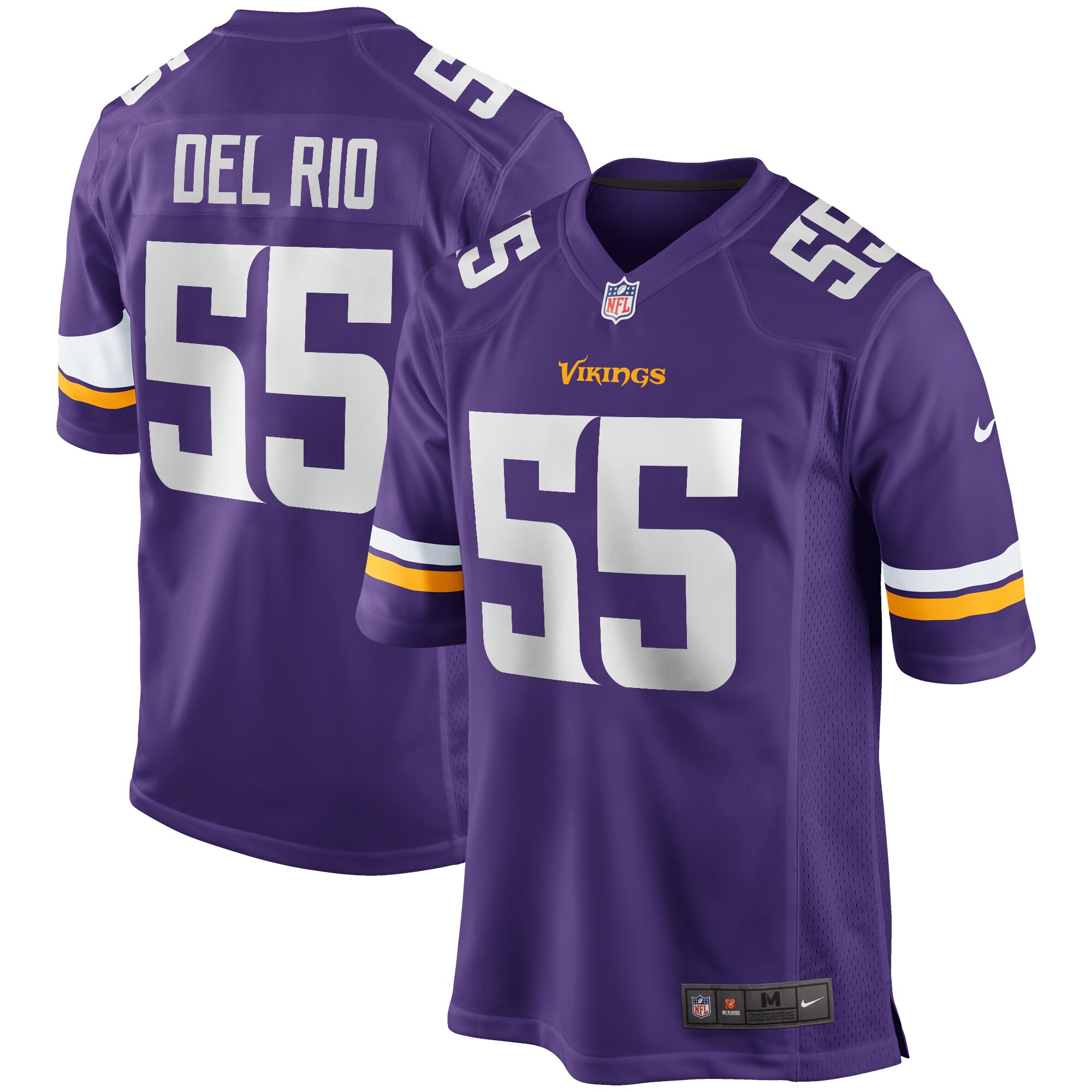 Minnesota Vikings mens nike jack del rio purple minnesota vikings game retired player jersey Collection | Vikings Online Shop