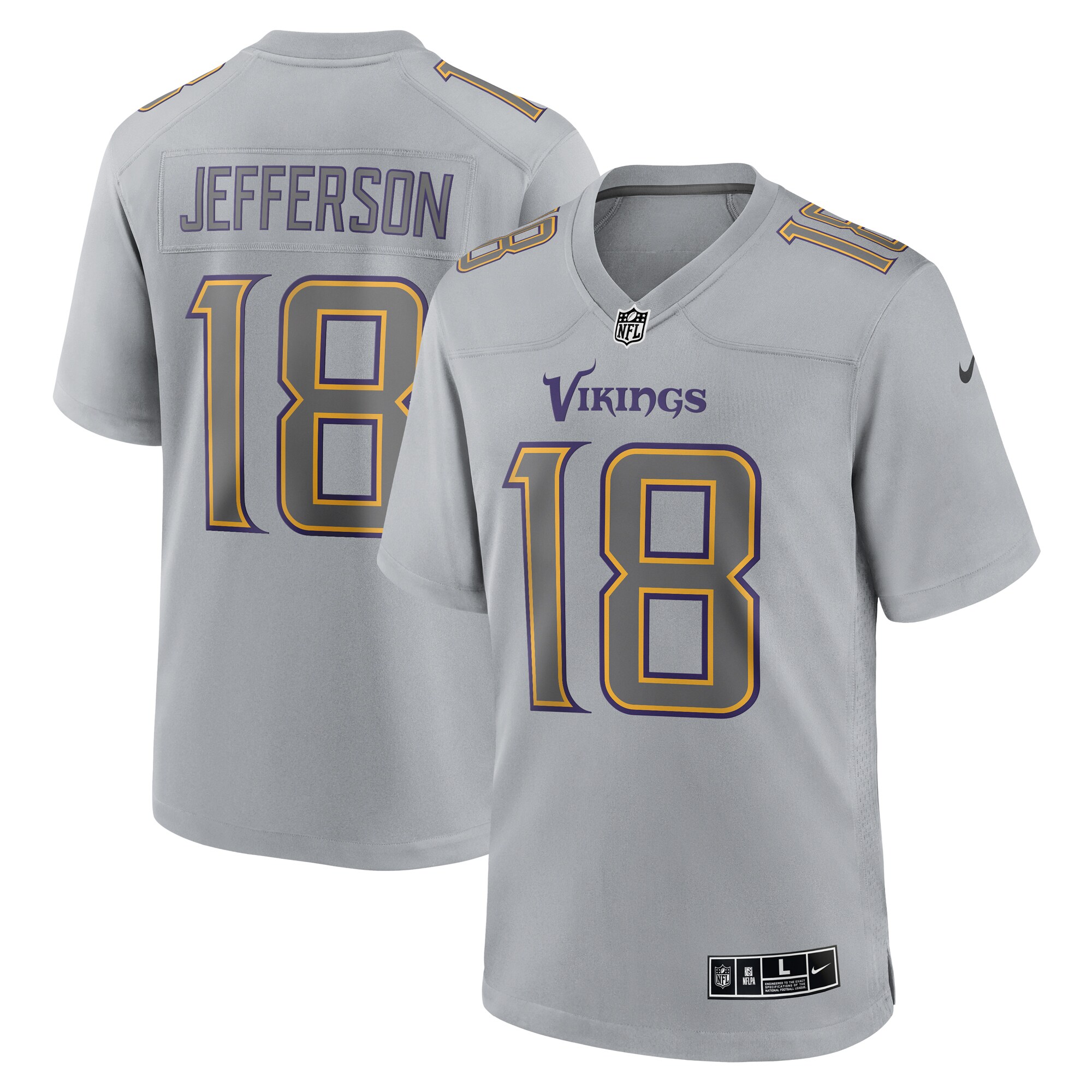 Minnesota Vikings mens nike justin jefferson gray minnesota vikings atmosphere fashion game jersey Collection | Vikings Online Shop