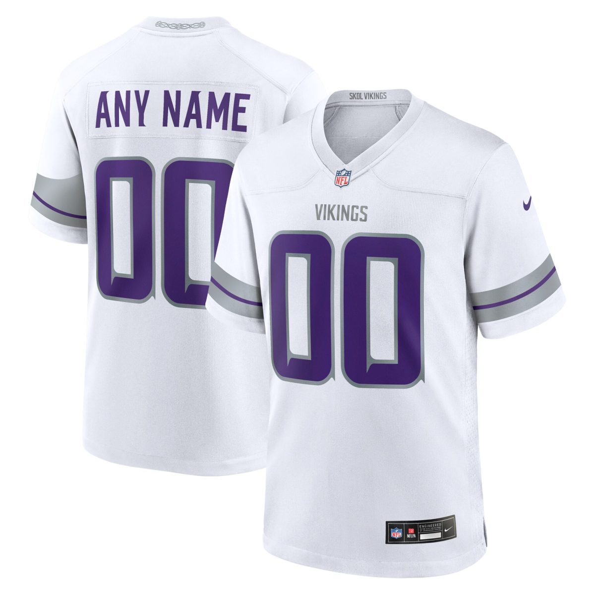 Minnesota Vikings mens nike white minnesota vikings alternate custom game jersey Collection | Vikings Online Shop