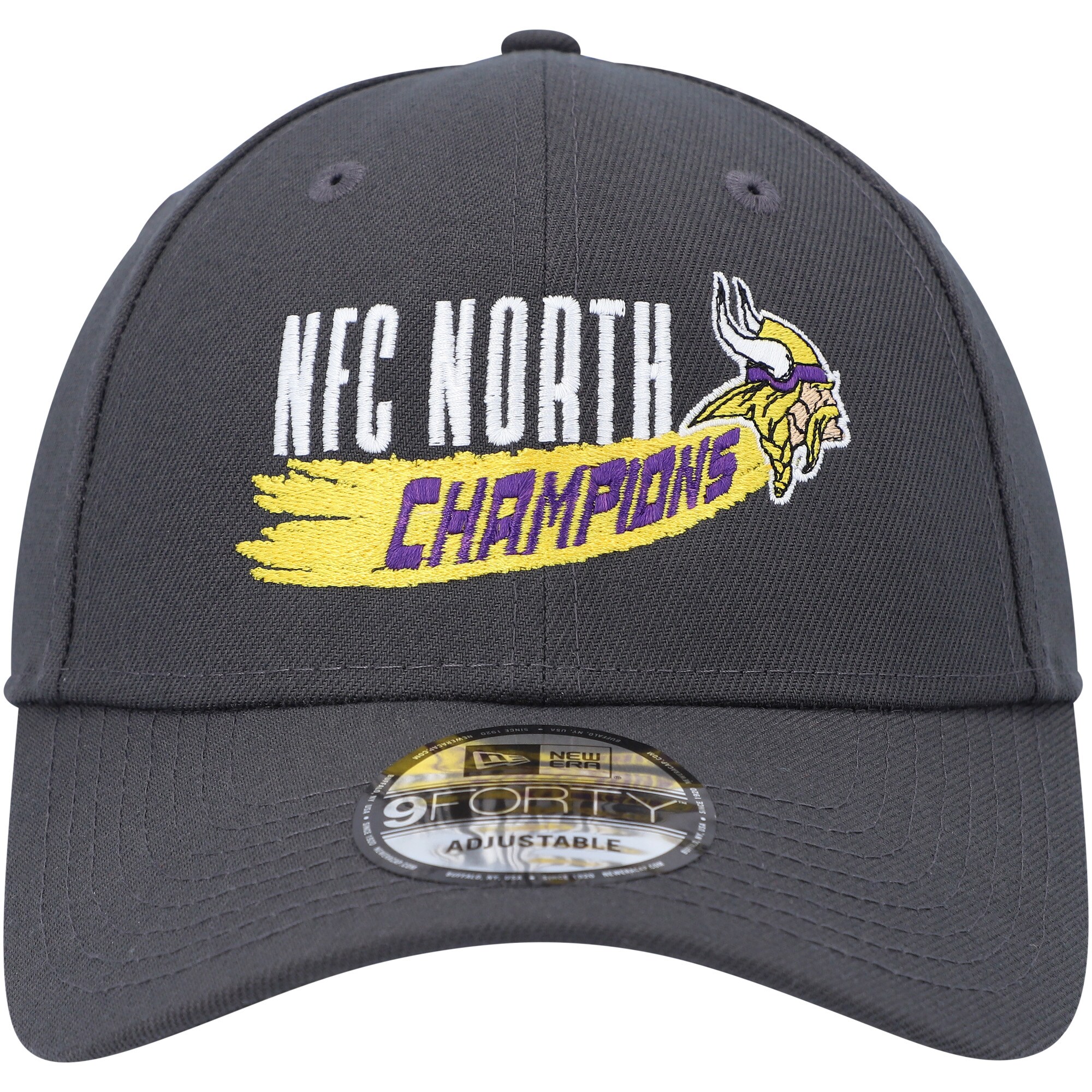 Minnesota Vikings new era graphite minnesota vikings 2022 nfc north division champions 9forty adjustable hat Collection | Vikings Online Shop