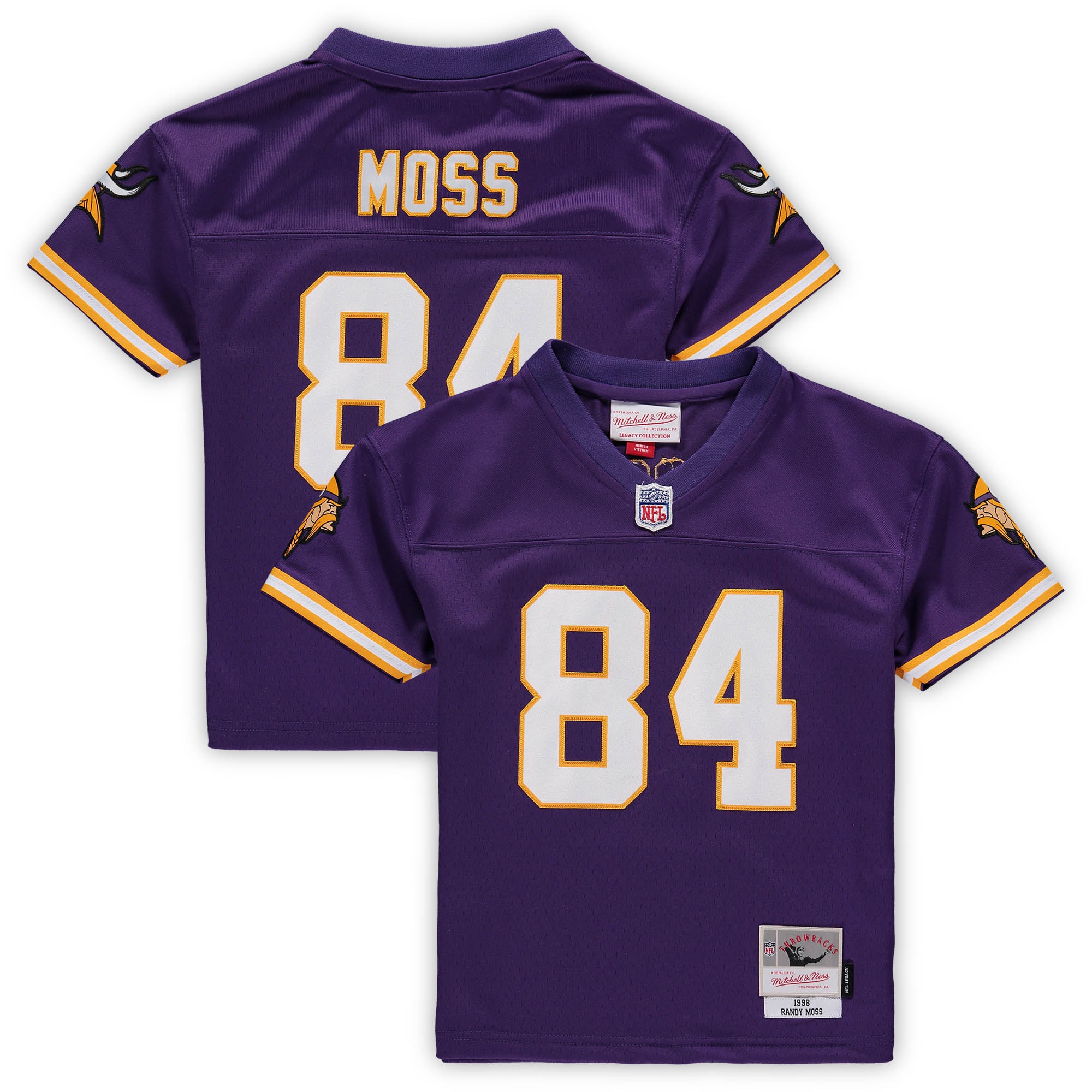 Minnesota Vikings preschool mitchell  ness randy moss purple minnesota vikings 1998 retired legacy jersey Collection | Vikings Online Shop