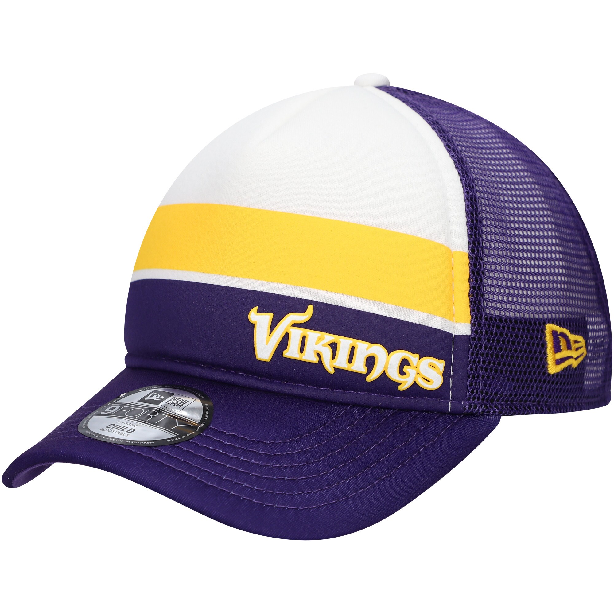 Minnesota Vikings preschool new era purple minnesota vikings sport night color block 9forty a-frame trucker adjustable hat Collection | Vikings Online Shop