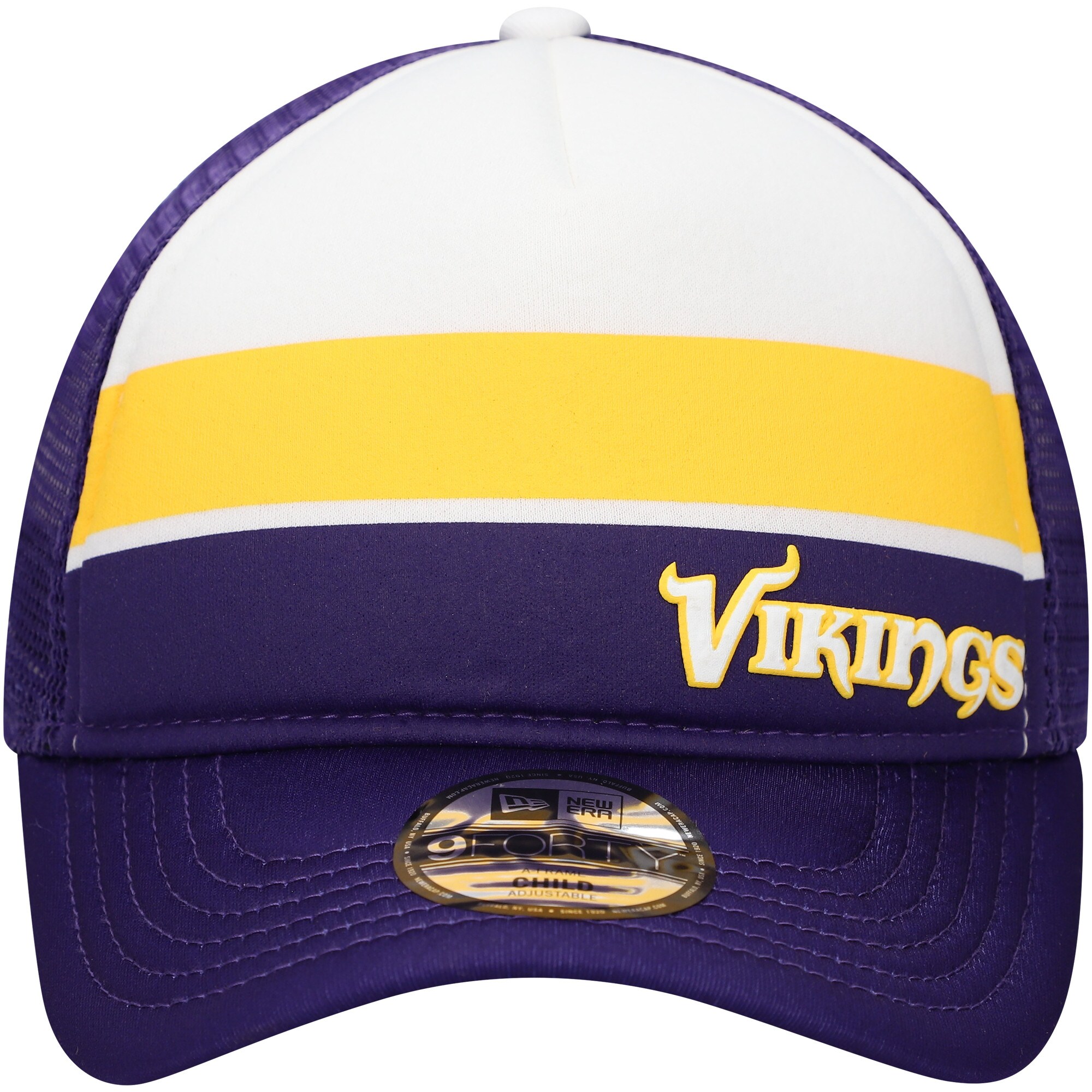Minnesota Vikings preschool new era purple minnesota vikings sport night color block 9forty a-frame trucker adjustable hat Collection | Vikings Online Shop