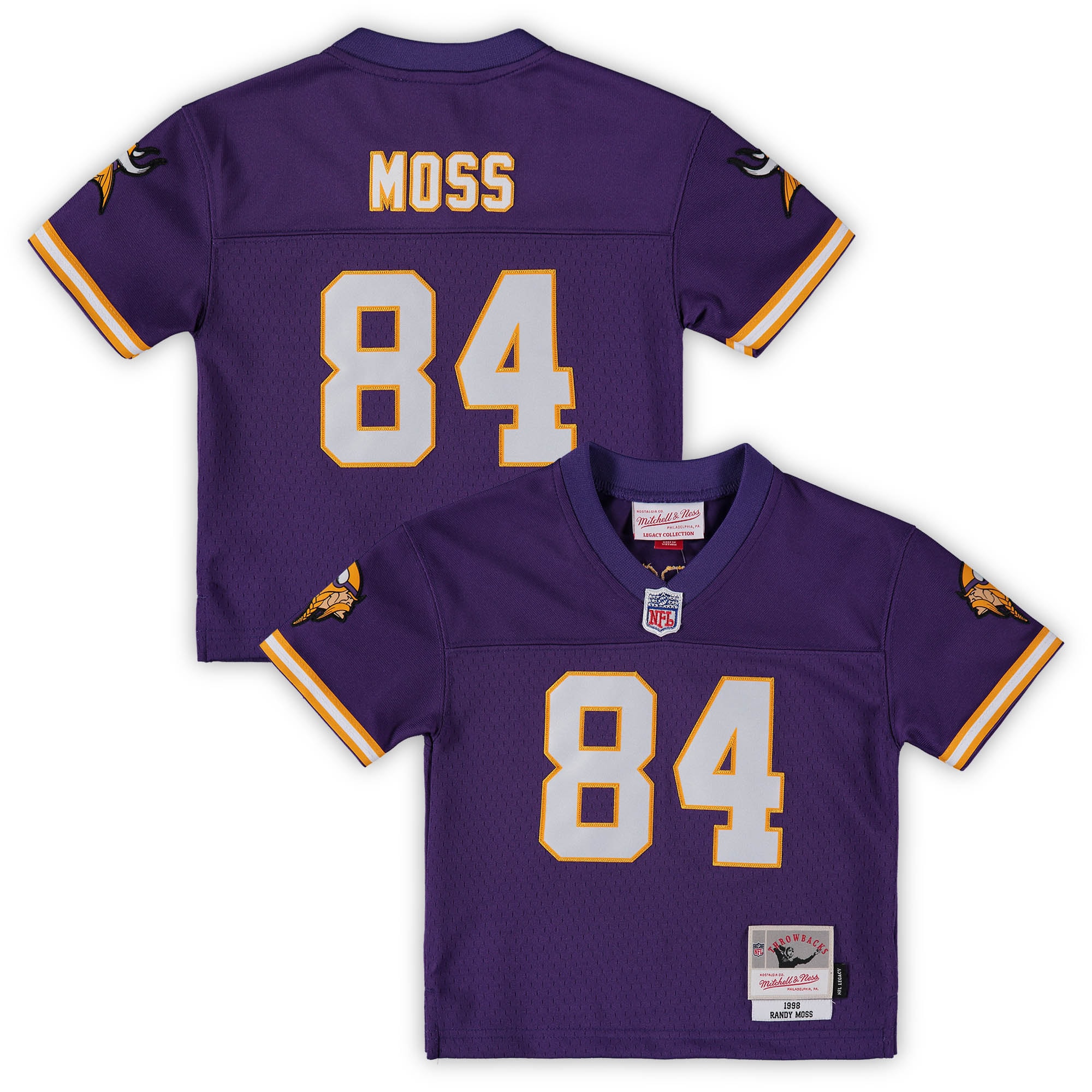 Minnesota Vikings toddler mitchell  ness randy moss purple minnesota vikings 1998 retired legacy jersey Collection | Vikings Online Shop