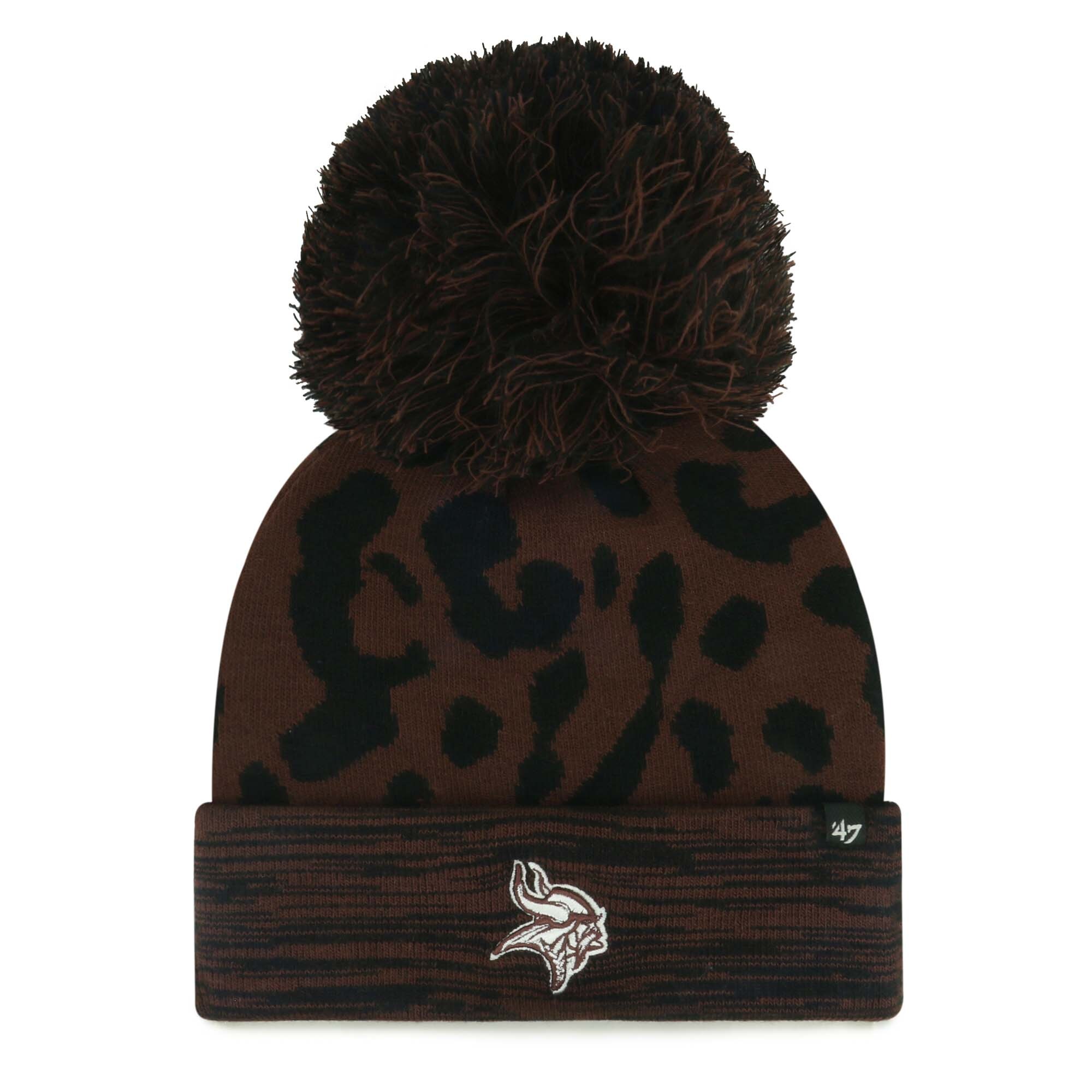Minnesota Vikings womens 47 brown minnesota vikings cacao cuffed knit hat with pom Collection | Vikings Online Shop
