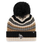 Minnesota Vikings womens 47 natural minnesota vikings barista cuffed knit hat with pom Collection | Vikings Online Shop