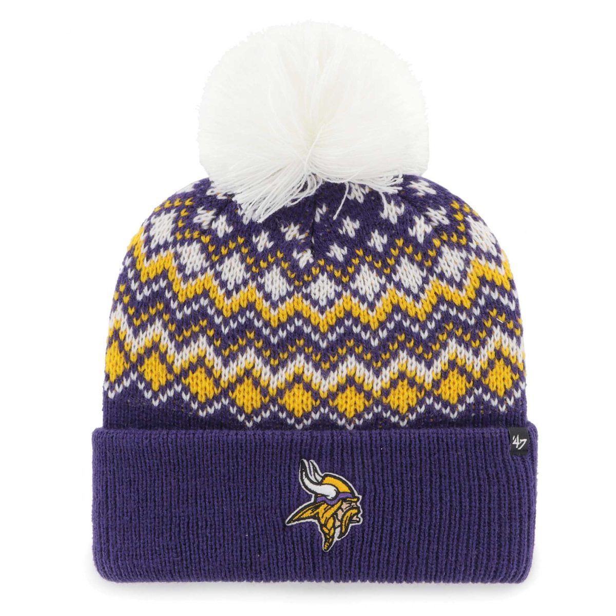 Minnesota Vikings womens 47 purple minnesota vikings elsa cuffed knit hat with pom Collection | Vikings Online Shop