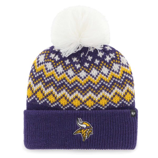 Minnesota Vikings womens 47 purple minnesota vikings elsa cuffed knit hat with pom Collection | Vikings Online Shop