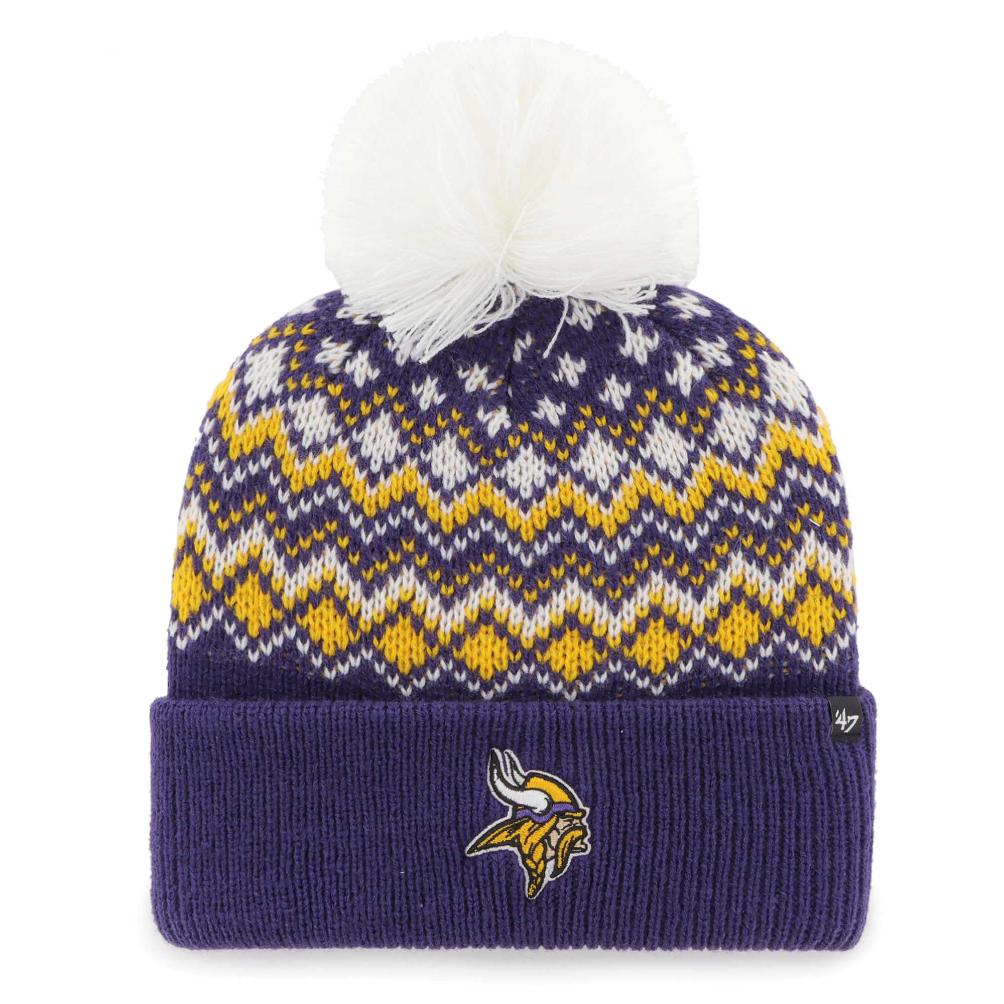 Minnesota Vikings womens 47 purple minnesota vikings elsa cuffed knit hat with pom Collection | Vikings Online Shop