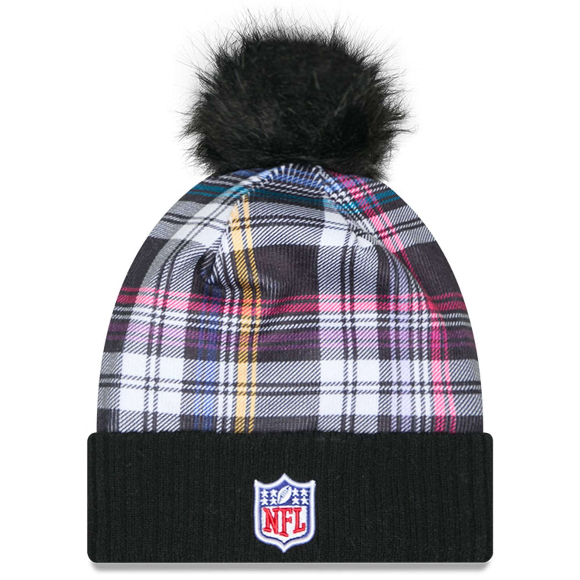 Minnesota Vikings womens new era black minnesota vikings 2024 nfl crucial catch cuffed knit hat with pom Collection | Vikings Online Shop
