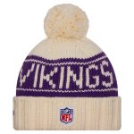 Minnesota Vikings womens new era cream minnesota vikings 2024 sideline cuffed knit hat with pom Collection | Vikings Online Shop
