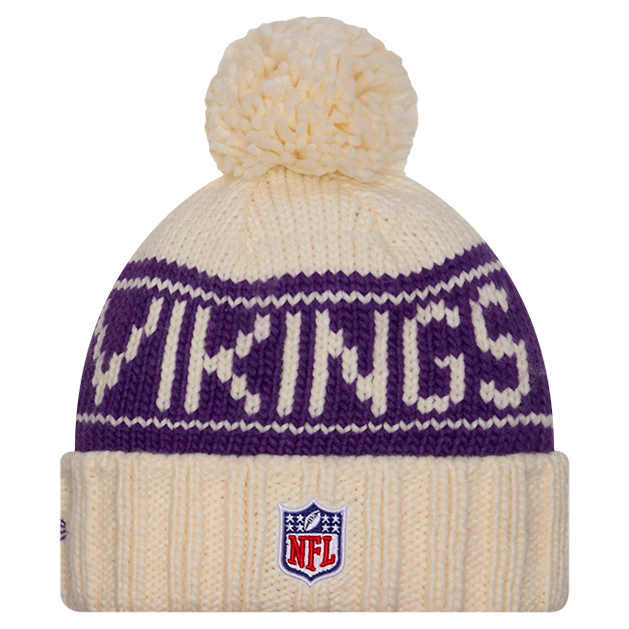 Minnesota Vikings womens new era cream minnesota vikings 2024 sideline cuffed knit hat with pom Collection | Vikings Online Shop