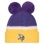 Minnesota Vikings womens new era purple minnesota vikings double bubble cuffed knit hat with poms Collection | Vikings Online Shop