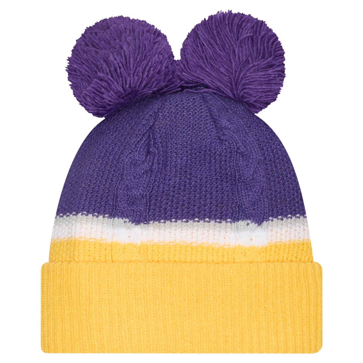 Minnesota Vikings womens new era purple minnesota vikings double bubble cuffed knit hat with poms Collection | Vikings Online Shop