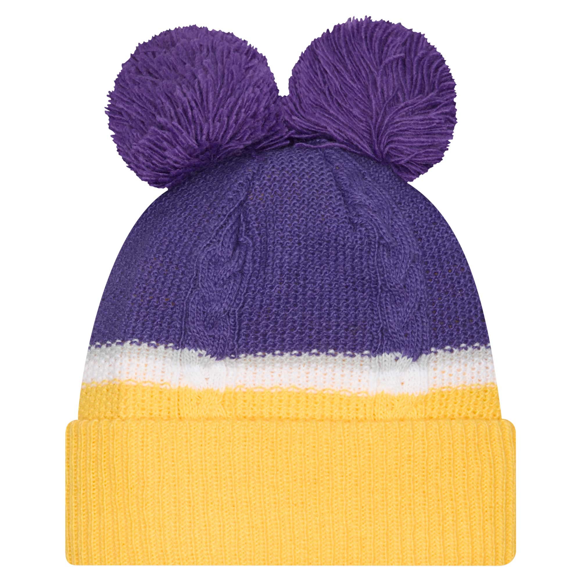 Minnesota Vikings womens new era purple minnesota vikings double bubble cuffed knit hat with poms Collection | Vikings Online Shop