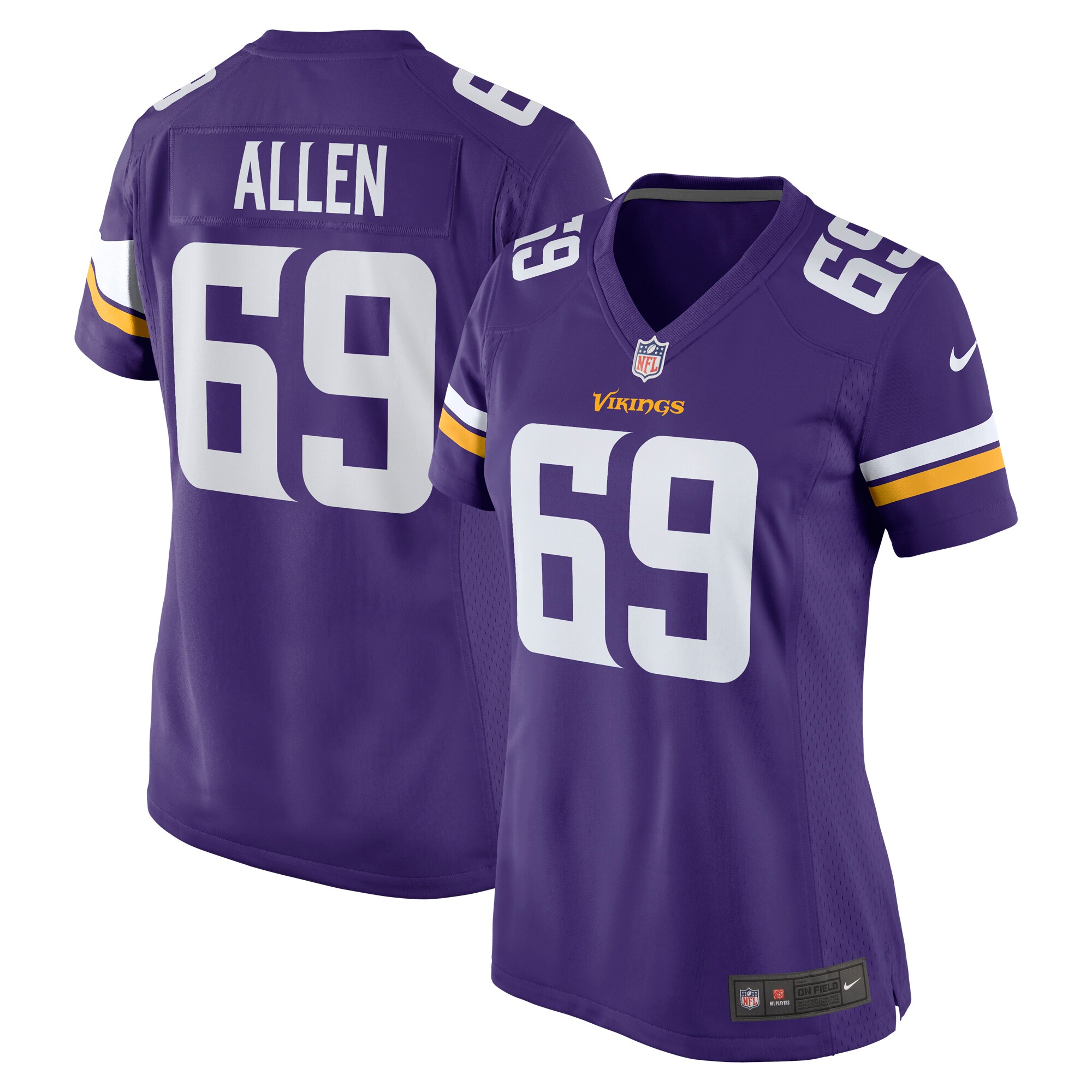 Minnesota Vikings womens nike jared allen purple minnesota vikings retired player game jersey Collection | Vikings Online Shop