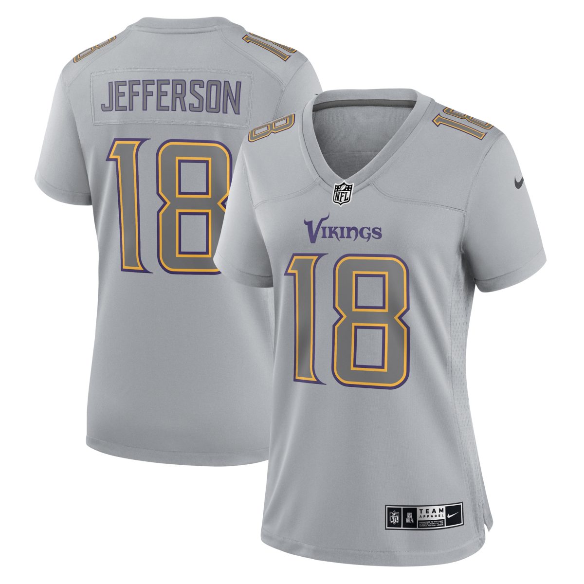 Minnesota Vikings womens nike justin jefferson gray minnesota vikings atmosphere fashion game jersey Collection | Vikings Online Shop