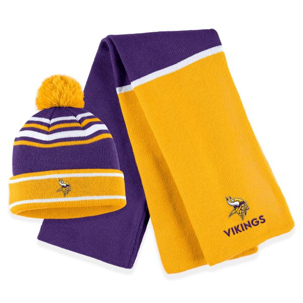 Minnesota Vikings womens wear by erin andrews purple minnesota vikings colorblock cuffed knit hat with pom and scarf set Collection | Vikings Online Shop