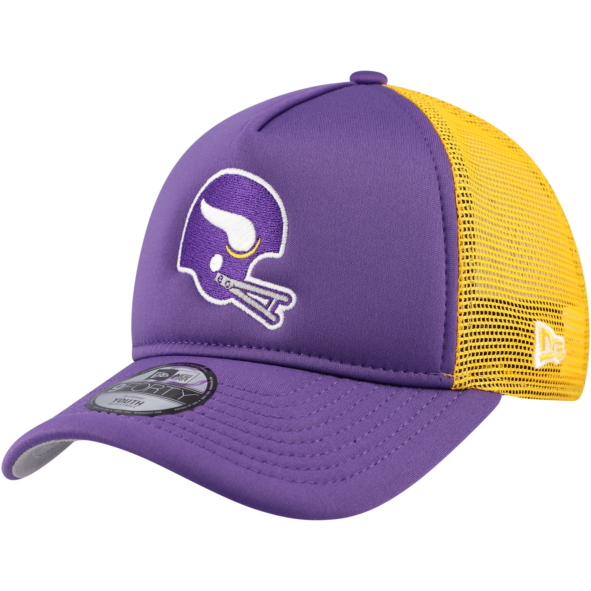Minnesota Vikings youth new era purple minnesota vikings a-frame 9forty trucker adjustable hat Collection | Vikings Online Shop