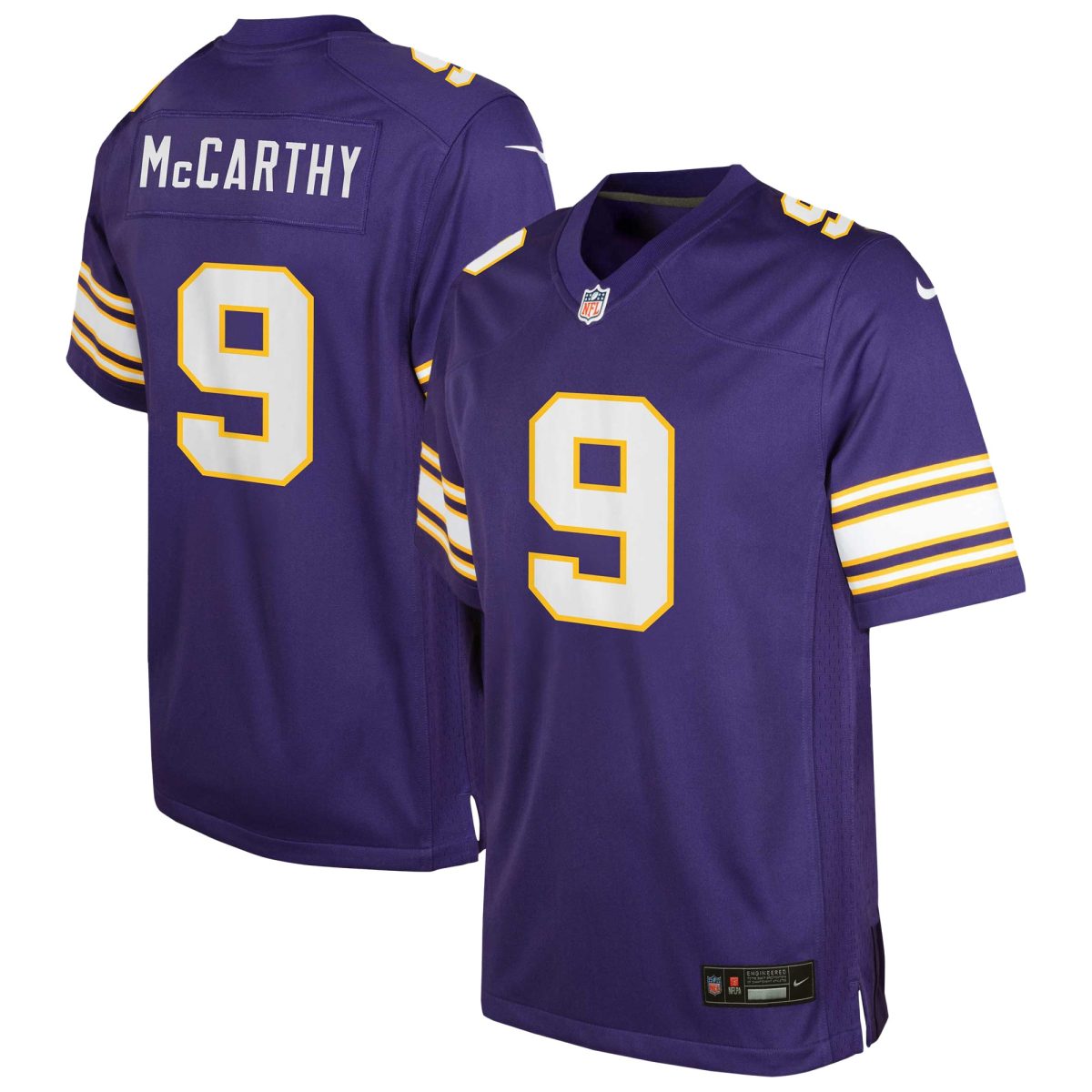 Minnesota Vikings youth nike j.j. mccarthy purple minnesota vikings classic alternate player game jersey Collection | Vikings Online Shop
