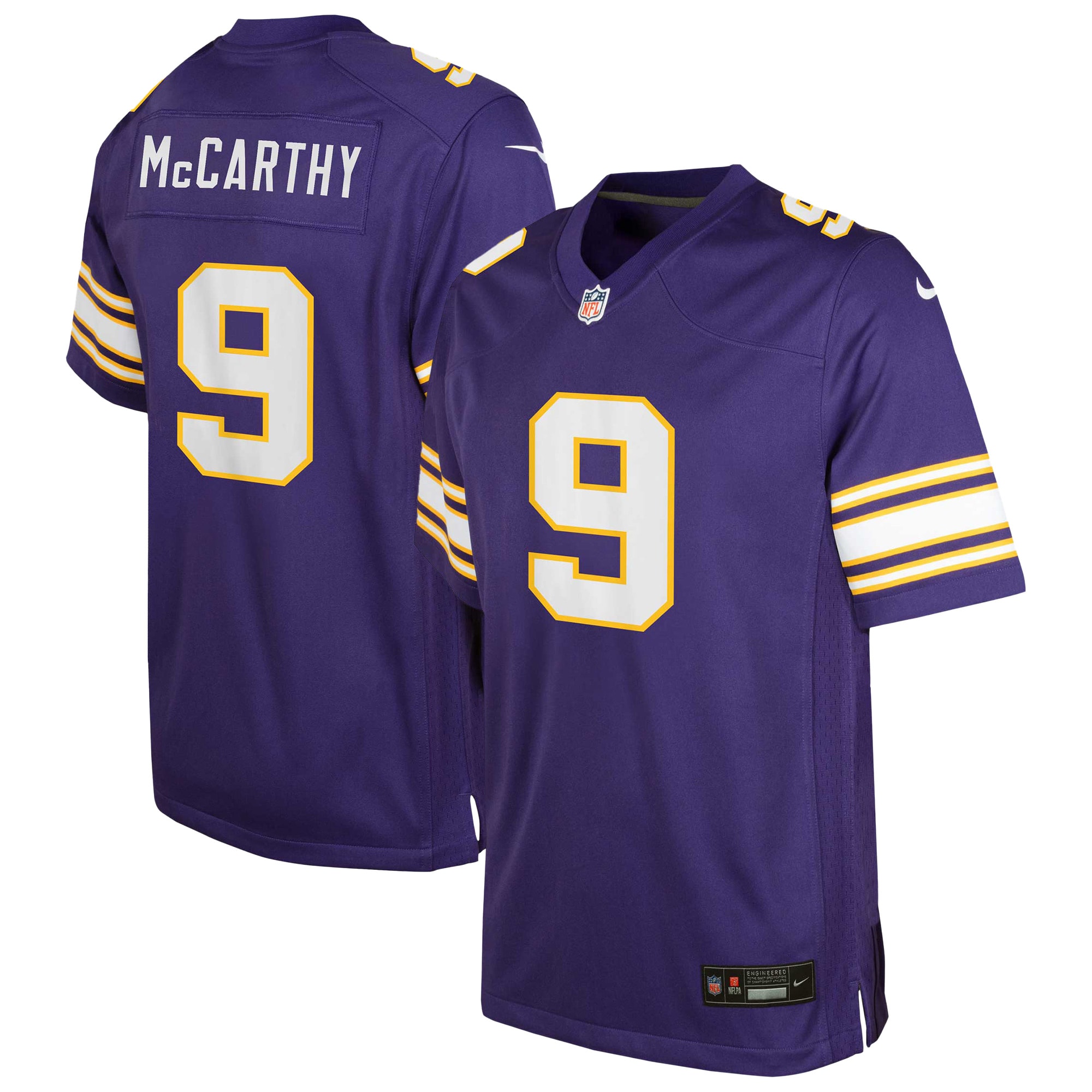 Minnesota Vikings youth nike j.j. mccarthy purple minnesota vikings classic alternate player game jersey Collection | Vikings Online Shop